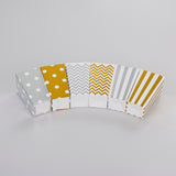 Gold/Silver paper Party Popcorn Boxes 12pcs - Pawp